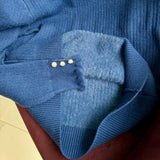 Women's Ribbed Cashmere Sweater with Pearl Buttons