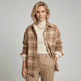 Women's Flannel Plaid Shirt with Plush