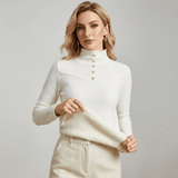 Women's Plush Sweater with Buttons - Diana