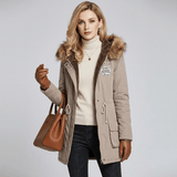 Women's Hooded Coat with Fleece-Lined Interior