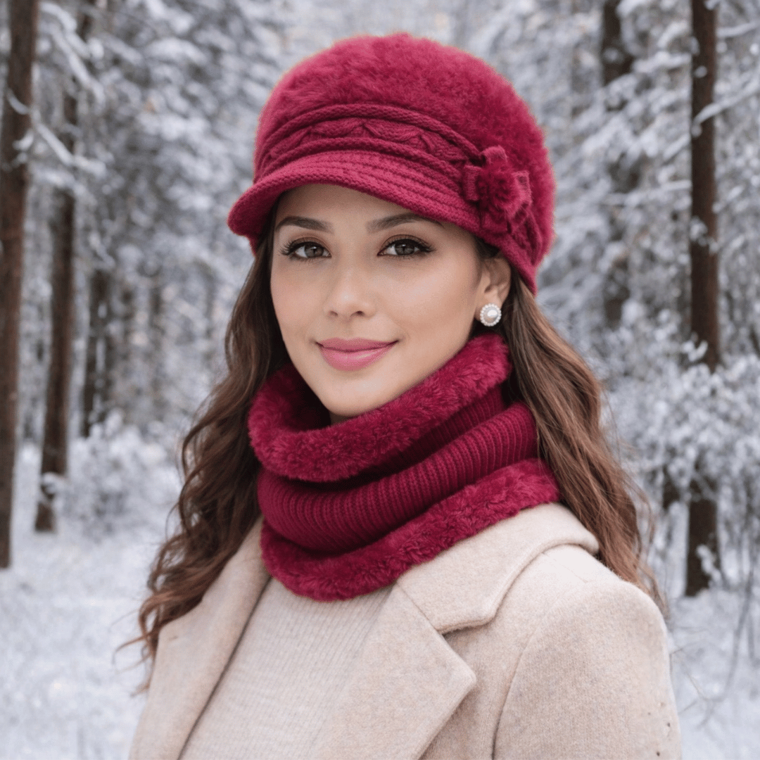 Fur-Lined Women's Hat and Collar Kit