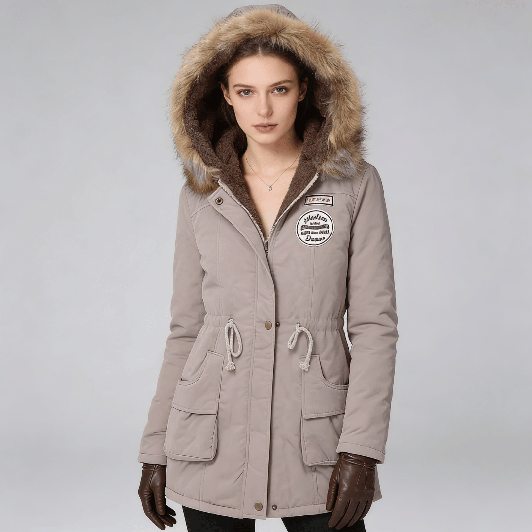 Women's Hooded Coat with Fleece-Lined Interior