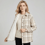 Women's Flannel Plaid Shirt with Plush