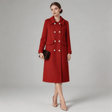 Women's Cherry Wool Felt Overcoat