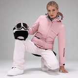 Women's Snow Jacket and Pants Set with Suspenders
