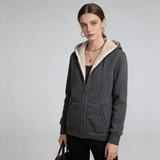 Women's Fleece-Lined Hooded Sweatshirt with Zipper
