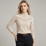 Women's Plush Sweater with Buttons - Diana