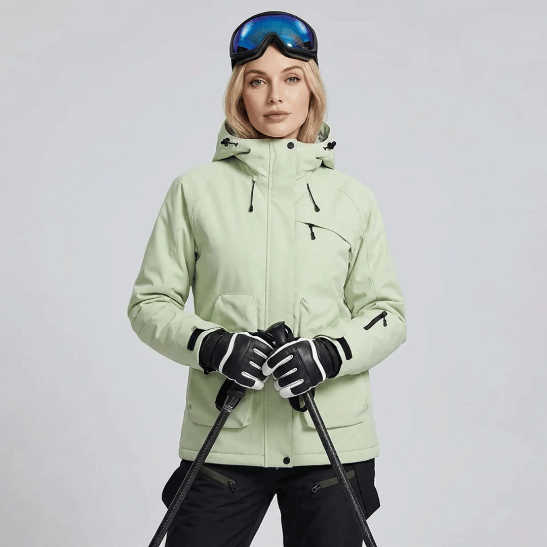 Women's Snow Jacket and Pants Set with Suspenders