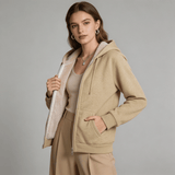 Women's Fleece-Lined Hooded Sweatshirt with Zipper