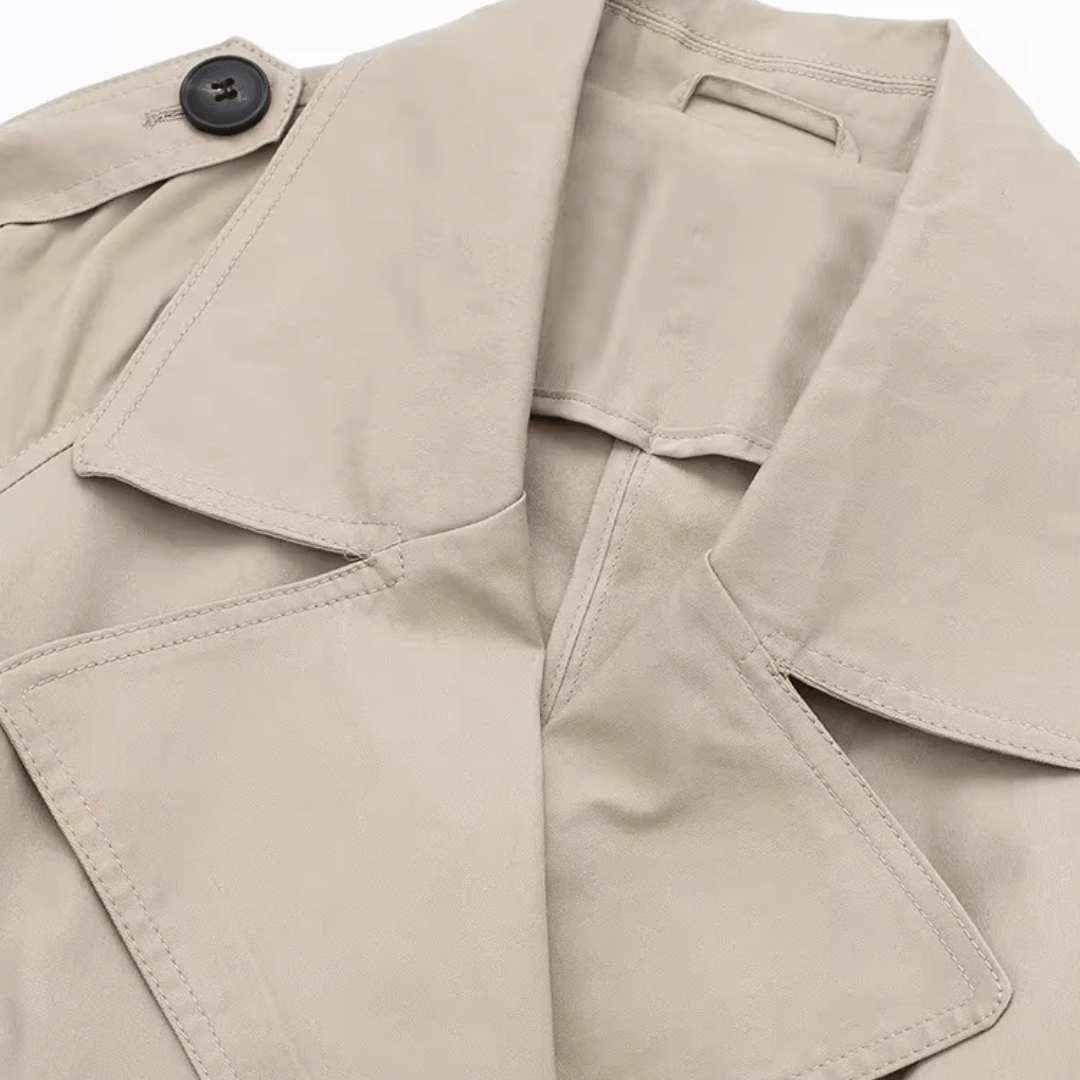 Longline Women's Trench Coat with Tie Belt