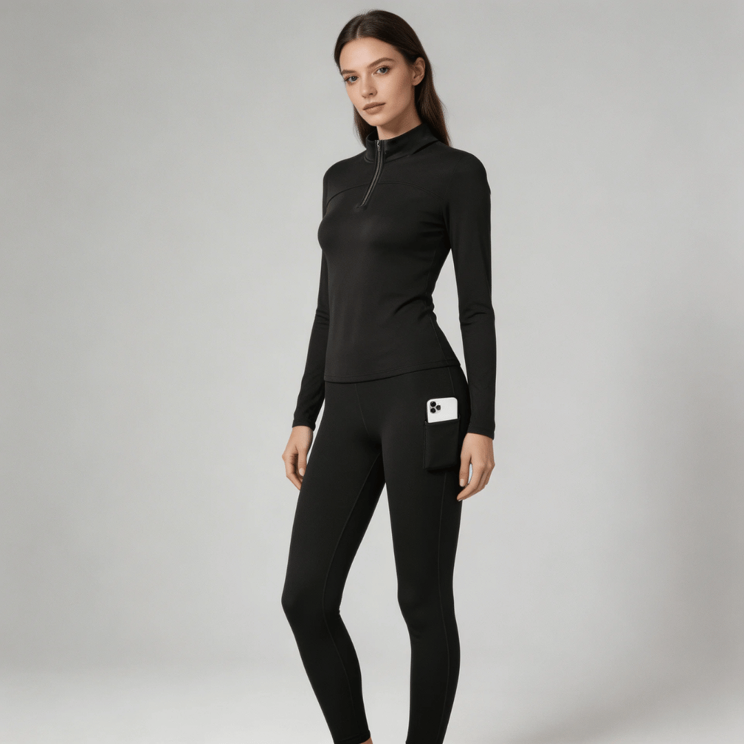Women's Plush-Lined Thermal Set Leggings + Top