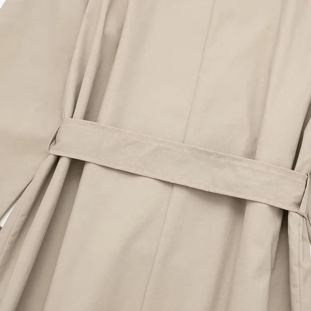 Longline Women's Trench Coat with Tie Belt