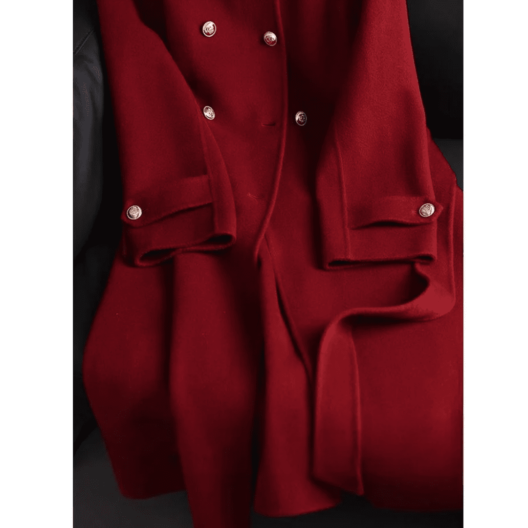 Women's Cherry Wool Felt Overcoat