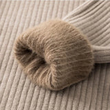 Women's Ribbed Cashmere Sweater with Pearl Buttons